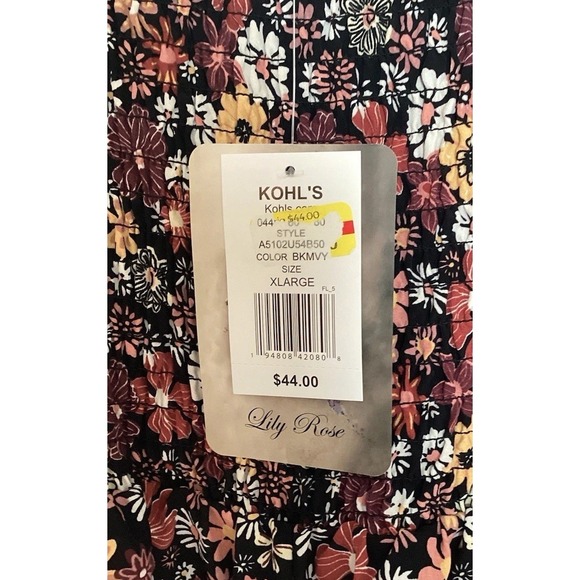 New floral babydoll sundress Woman's XL Mini Black Y2K Peasant Boho - Picture 4 of 9